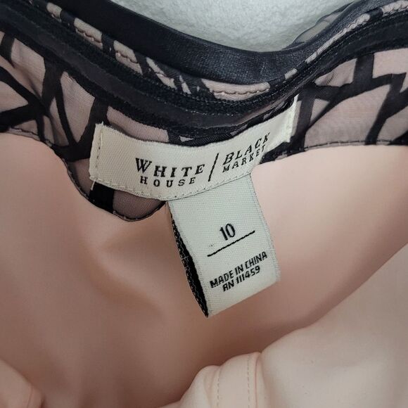 White House Black Market abstract flower outlined print structured bodice 10 - Picture 3 of 10